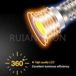 RUIANDSION 2PCS E10 LED Bulb COB 2W DC 3V 6V 12V Instrument Indicator Bulb for Old Fashioned Flashlight Bulbs