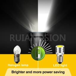 RUIANDSION 2PCS E10 LED Bulb COB 2W DC 3V 6V 12V Instrument Indicator Bulb for Old Fashioned Flashlight Bulbs