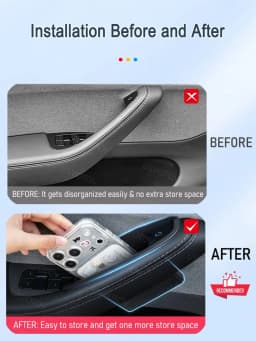 Door Organizer Tray for Tesla Model Y Juniper Model 3 YL 2026 2025 Door Side Storage Box Door Handle Insert Travel Accessories