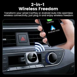 Toocki 2-in-1 Wireless CarPlay & Android Auto Adapter BT 5.3 WiFi 5G 2.4G Plug Play USB-C for iPhone Android Car with Wired CarP