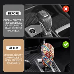 3PCS Boho Car Interior Set (Includes 1 Steering Wheel Cover, 1 Gear Shift Cover, and 1 Handbrake Cover) Fits All Seasons