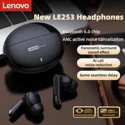 Lenovo LE253 Wireless Bluetooth 6.0 Headphones TWS HiFi Sound ANC Noise Reduction Earphones Gaming Sports Earbuds With Mic New