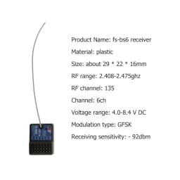 FlySky FS-BS6 2.4Ghz 6CH AFHDS2 Receiver for FS-GT5 FS-IT4S Transmitter Remote Control Parts for RC Car Boat