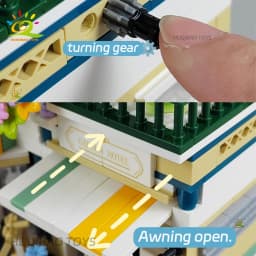HUIQIBAO 997PCS Mini Garden Hotel Model Building Blocks City Street House Construction Micro Bricks Display Toys Children Adult
