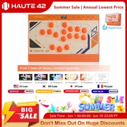 Haute42 C16 Orange Magnetic Hitbox Leverless Controller Fightstick For PC/ PS4 / PS5 Button Rim Stickless Arcade Stick Hitbox