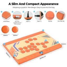 Haute42 C16 Orange Magnetic Hitbox Leverless Controller Fightstick For PC/ PS4 / PS5 Button Rim Stickless Arcade Stick Hitbox