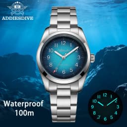 ADDIESDIVE 2026 New 36mm Men's Luxury Quartz Watch Sapphire Crystal 100m Water Resistance Super Luminous Stainless Steel Watch