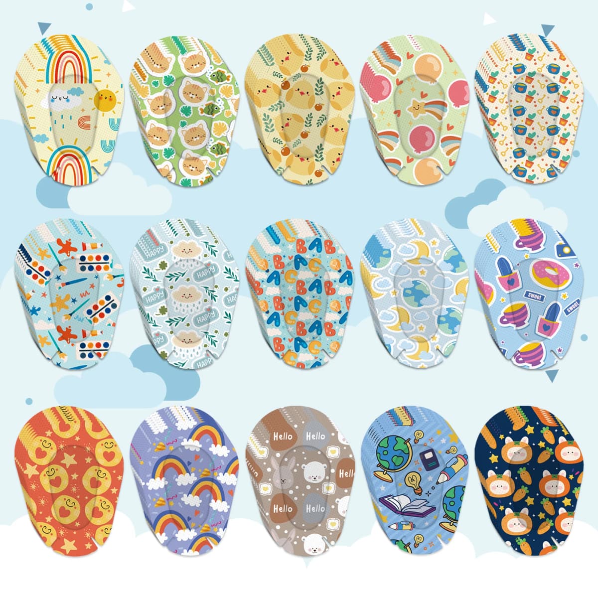 NEW 90PCS Kids Eye Patch Cartoon Stickers, Amblyopia Training Vision Aid, Adhesive Eye Cover for Adult Children Sight Care Pads