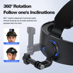 Adjustable Head Strap Mount for DJI Action 6/5Pro/4/3, Osmo Nano/360, Insta360 X5, Phone - POV Camera Holder for Outdoor Sports