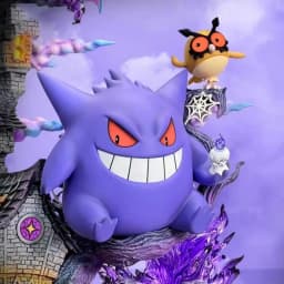 32cm/12.6in Ainme Pokemon Figure Gengar Evolution Family bucket Action Figures Pvc Statue Collection Model Toys Gifts