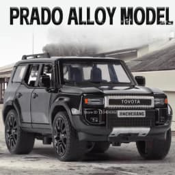 1:32 Prado SUV Car Model Toys Alloy Die-casting Pull Back 6 Doors Opened Sound Light Off-road Vehicle Gifts for Kids Collection