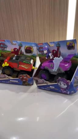 Original PAW Patrol Rescue Wheels Vehicle Toy with Collectible Action Figure Roxi Boomer Skye Chase Rocky Kids Toy Birthday Gift