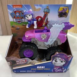 Original PAW Patrol Rescue Wheels Vehicle Toy with Collectible Action Figure Roxi Boomer Skye Chase Rocky Kids Toy Birthday Gift