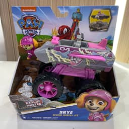 Original PAW Patrol Rescue Wheels Vehicle Toy with Collectible Action Figure Roxi Boomer Skye Chase Rocky Kids Toy Birthday Gift