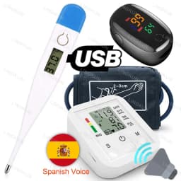 Spanish Voice Arm Automatic Blood Pressure Monitor BP Sphygmomanometer Pressure Meter Tonometer for Measuring Arterial Pressure