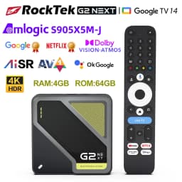 RockTek G2 NEXT S905X5M-J Google TV BOX Netflix Google Certified G2 Amlogic S905X4-K 4G 64G Support DTS Dolby Audio Dolby Vision