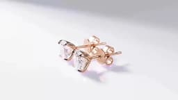 Smyoue 0.2-3CT Rose Gold Color Moissanite Stud Earrings for Women Sparkling Classic Wedding Lab Diamond Earring Pure 925 Silver