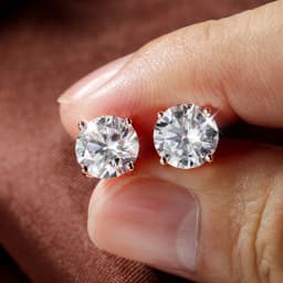 Smyoue 0.2-3CT Rose Gold Color Moissanite Stud Earrings for Women Sparkling Classic Wedding Lab Diamond Earring Pure 925 Silver