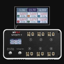 VIFLY WhoopStor 3 V3 Charger 6 Ports 1S LIPO LiHV Battery Charger Discharger Storage LCD TYPE-C DC TX60 For RC FPV BT2.0 PH2.0