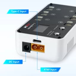 VIFLY WhoopStor 3 V3 Charger 6 Ports 1S LIPO LiHV Battery Charger Discharger Storage LCD TYPE-C DC TX60 For RC FPV BT2.0 PH2.0