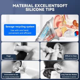 Rechargeable Ear Cleaner for Removing Earwax Integrated Dry and Dirty Storage Replaceable NozzleVisual Sewage Recovery Window