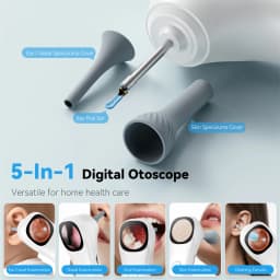 1080P HD Ear Camera 5-in-1 Smart Detector with Screen Ear Scoop Set 6 Replacement Ear Scoops 12 Replacement Check Heads Ear Tool