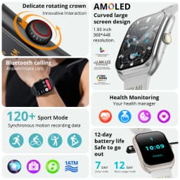 New COLMI P86 1.93" AMOLED Smartwatch Men Health Manager Bluetooth Call IP68 Waterproof Smart Watch Women For Xiaomi iOS Phone