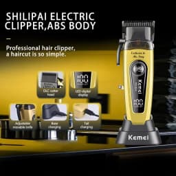 Kemei KM-90-4 Professional 11500 RPM Hair Clipper for Barbers Rechargeable Trimmers Brushless Motor Hair Cutting Machine for Men