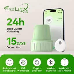 MicroTech LinX Vista CGM Sensor 15 Days Diabetes Health Monitor No Finger Pricking for Diabetes Calibrable