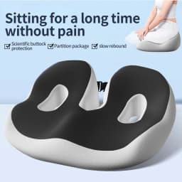 Pressure-Resistant and Breathable Ergonomic Seat Cushion with Slow-Recovery filling and Curved Surface Fitting the Hips
