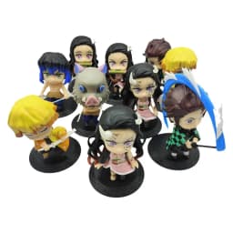 10pcs/set Anime Demon Slayer Kamado Nezuko Kamado Tanjuurou Battle Version Action Figure Collectible Models Toys 10cm