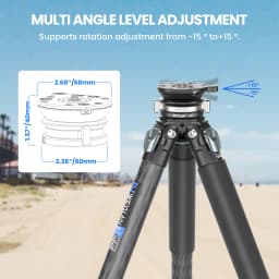 Leveling Base Tripod Head Camera Leveler Adjusting Plate Leveling Head with 3/8'' 1/4" Screw for Tripod Monopod Max Load 10kg
