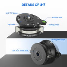 Leveling Base Tripod Head Camera Leveler Adjusting Plate Leveling Head with 3/8'' 1/4" Screw for Tripod Monopod Max Load 10kg