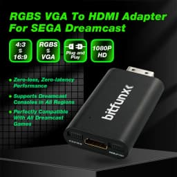 Bitfunx RGBS VGA To HDMI-Compatible Adapter DC to HDTV Converter For All SEGA Dreamcast Consoles