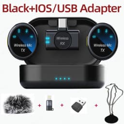 New Magnetic Wireless Lavalier Microphone Noise Canceling Necklace Windproof Cap Audio Video Recording Microphone for Smartphone