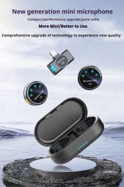 New Magnetic Wireless Lavalier Microphone Noise Canceling Necklace Windproof Cap Audio Video Recording Microphone for Smartphone