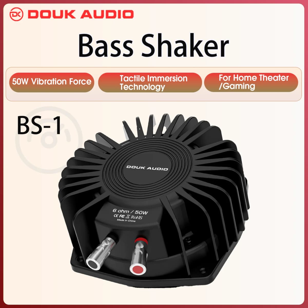 Douk Audio High Power Tactile Bass Shaker 50Watt Subwoofer Transducer for Home/Car Theaters