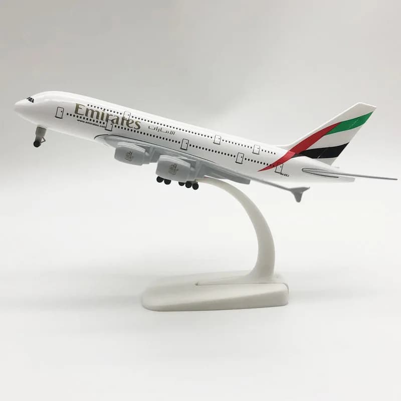 Plane Model Airbus A380 20cm Aircraft Model Emirates Metal Replica Alloy Material Aviation Simulation Airplanes Decoration