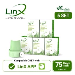 5Sets MicroTech LinX CGM Sensors Blood Glucose Meter No Finger Pricking Blood Sugar Test Diabetes Management