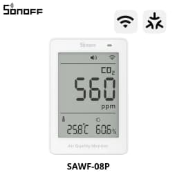 SONOFF AirGuard CO2 Matter Over WiFi Air Quality Monitor SAWF-08P Temperature Humidity Meter Sound & Light Alarm Historical Data