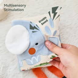 Baby Toys Cloth Book Infant Early Educational 0 12 Months Baby Sensory Toys Soft Books Toys Fluffy Cartoon Elephant Books Gifts