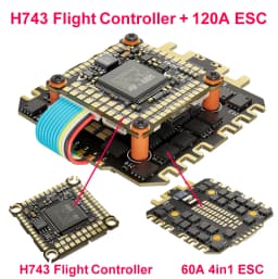 DAKEFPV H743 12S 120A FC 8S 100A BLS Bluejay ESC H743 Flight Controller Powerful RC Stack for 10 13 15 18inch FPV Racing Drone