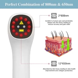 2x808nm Cold Laser Therapy Device for Body Pain Relief Free Glasses No Bag Phototherapy Equipment for Arthritis Tennis Elbow Pet