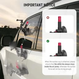 NEEWER Triple Suction Cup Car Mount Kit with Action Camera Adapter,2in1 Extension Pole Selfie Stick For GoPro Insta360 CA065