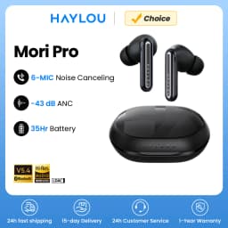 HAYLOU Mori Pro Bluetooth 5.4 Earphones Wireless 43dB Adaptive Hybrid ANC Hi-Res LDAC Earbuds 6 Mic Headphones 28H Battery Life
