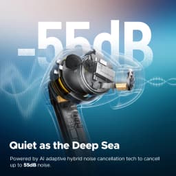 SOUNDPEATS Air5 Pro Wireless Earphones 55 dB Adaptive Hybrid ANC Bluetooth 5.4 Earbuds, Hi-Res LDAC AptX Lossless,6 Mics AI ENC