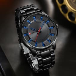 CURREN 8406 Mens Large Dial Ultra-Thin Business Simple Steel Strap Superior Brand Fashion Simple Style Wristwatch