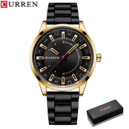 CURREN 8406 Mens Large Dial Ultra-Thin Business Simple Steel Strap Superior Brand Fashion Simple Style Wristwatch