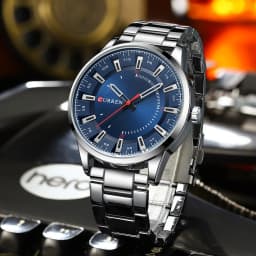 CURREN 8406 Mens Large Dial Ultra-Thin Business Simple Steel Strap Superior Brand Fashion Simple Style Wristwatch