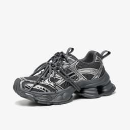 BEAUTODAY Chunky Sneakers Women Synthetic Leather Mesh Round Toe Lace-up Sports Trainers Ladies Patchwork Shoes Handmade 29A51